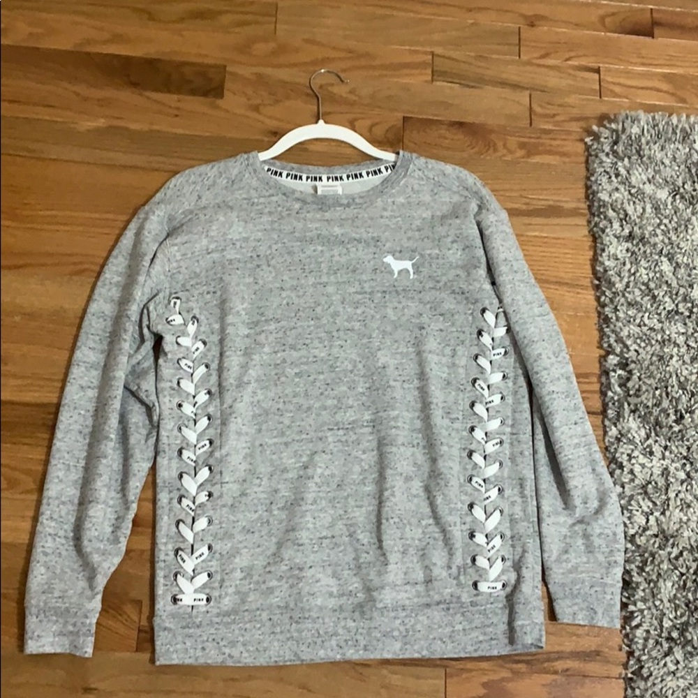 Victoria’s Secret PINK lace up sweatshirt